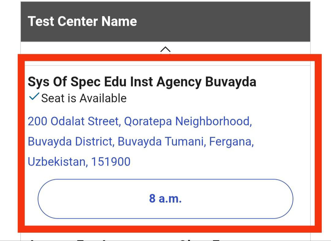Buvayda tuman ixtisoslashtirilgan maktabi — rasmiy SAT test markazi
